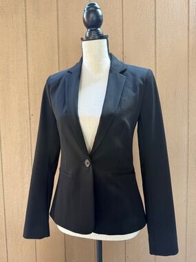 Express Black Single-Breasted Blazer Jacket Notch Lapel Tailored Lined Size 0